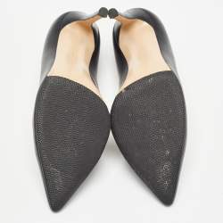 Sergio Rossi Black Leather Pointed Toe Pumps Size 37