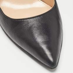 Sergio Rossi Black Leather Pointed Toe Pumps Size 37