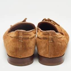 Sergio Rossi Brown Suede Loafers Size 37.5