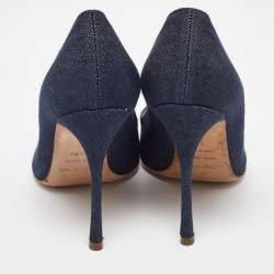 Pre Owned Sergio Rossi Blue Denim Pointed Toe Pumps Size 36