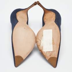 Pre Owned Sergio Rossi Blue Denim Pointed Toe Pumps Size 36