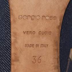 Pre Owned Sergio Rossi Blue Denim Pointed Toe Pumps Size 36