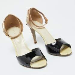 Sergio Rossi Multicolor Patent Leather Ankle Strap Sandals Size 38.5