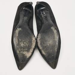 Sergio Rossi Black Suede Pointed Toe Pumps Size 38.5