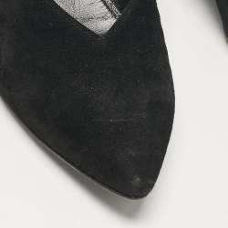 Sergio Rossi Black Suede Pointed Toe Pumps Size 38.5