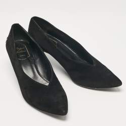 Sergio Rossi Black Suede Pointed Toe Pumps Size 38.5