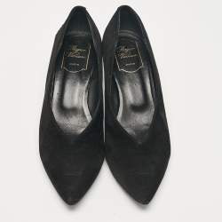 Sergio Rossi Black Suede Pointed Toe Pumps Size 38.5