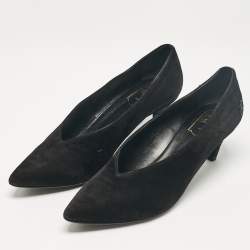 Sergio Rossi Black Suede Pointed Toe Pumps Size 38.5