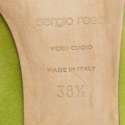 Pre Owned Sergio Rossi Green Satin Sr Twenty 90 Pumps Size 38.5