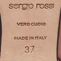 مملوكة مسبقًا Sergio Rossi Beige Satin  Slingback Pumps Size 37