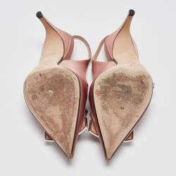 مملوكة مسبقًا Sergio Rossi Beige Satin  Slingback Pumps Size 37