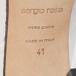 مملوكة مسبقًا Sergio Rossi White Leather D'orsay Slingback Sandals Size 41