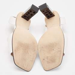 مملوكة مسبقًا Sergio Rossi White Leather D'orsay Slingback Sandals Size 41