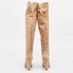 Pre Owned Sergio Rossi Beige Suede Knee Length Boots Size 39