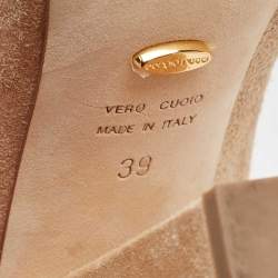 Pre Owned Sergio Rossi Beige Suede Knee Length Boots Size 39