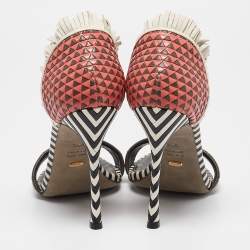 Pre Owned Sergio Rossi Multicolor Leather Ankle Strap Sandals Size 38.5