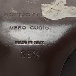 Pre Owned Sergio Rossi Brown Patent Leather Wedge Pumps Size 39.5