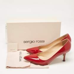 مملوكة مسبقًا Sergio Rossi Red Patent Leather Secret Pumps Size 37.5