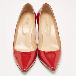 مملوكة مسبقًا Sergio Rossi Red Patent Leather Secret Pumps Size 37.5