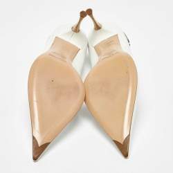 Pre Owned Sergio Rossi White Leather Pointed Toe Pumps Size 40