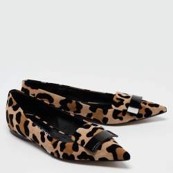 Pre Owned Sergio Rossi Brown Suede SR1 Ballet Flats Size 37