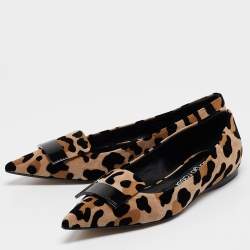 Pre Owned Sergio Rossi Brown Suede SR1 Ballet Flats Size 37