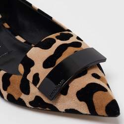 Pre Owned Sergio Rossi Brown Suede SR1 Ballet Flats Size 37