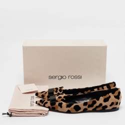 Pre Owned Sergio Rossi Brown Suede SR1 Ballet Flats Size 37