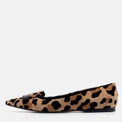 Pre Owned Sergio Rossi Brown Suede SR1 Ballet Flats Size 37