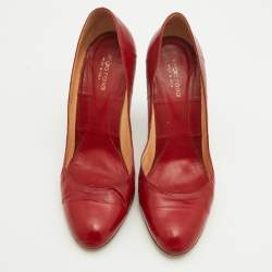 Pre Owned Sergio Rossi Red Eel Leather Pumps Size 40