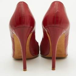 Pre Owned Sergio Rossi Red Eel Leather Pumps Size 40