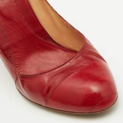 Pre Owned Sergio Rossi Red Eel Leather Pumps Size 40