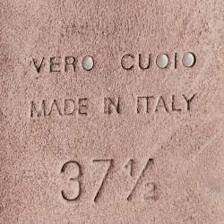 Pre Owned Sergio Rossi Pink Suede Peep Toe Pumps Size 37.5