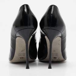 Sergio Rossi Black Eel Leather Peep Toe Pumps Size 37