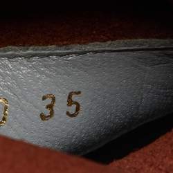 Pre Owned Sergio Rossi Brown Leather Platform Mid Calf Boots Size 35