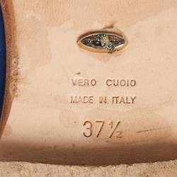 Pre Owned Sergio Rossi Blue Suede Knee Length Boots Size 37.5