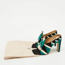 Sergio Rossi Multicolor Suede Open Toe Mules Size 37