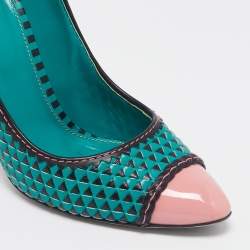 Pre Owned Sergio Rossi Multicolor Leather and Patent Leather Pumps Size 41