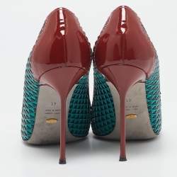 Pre Owned Sergio Rossi Multicolor Leather and Patent Leather Pumps Size 41