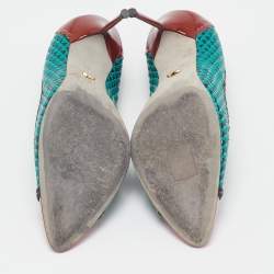 Pre Owned Sergio Rossi Multicolor Leather and Patent Leather Pumps Size 41