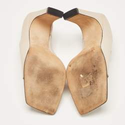 Sergio Rossi Beige Leather Mules Size 38