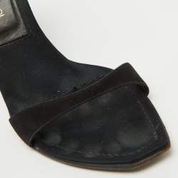 Sergio Rossi Black Suede Ankle Strap Sandals Size 35.5