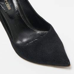 Sergio Rossi Black Canvas Pointed Toe Pumps Size 36