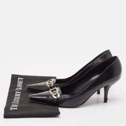 Sergio Rossi Black Leather Pointed Toe Pumps Size 39.5