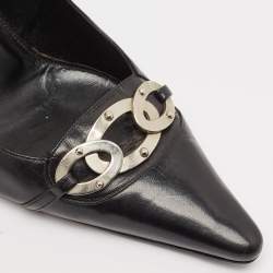 Sergio Rossi Black Leather Pointed Toe Pumps Size 39.5