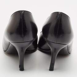 Sergio Rossi Black Leather Pointed Toe Pumps Size 39.5