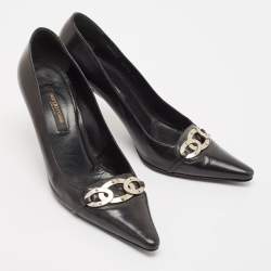 Sergio Rossi Black Leather Pointed Toe Pumps Size 39.5