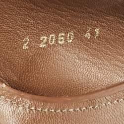 Sergio Rossi Brown Leather Espadrille Wedge Slingback Sandals Size 41