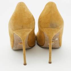 Sergio Rossi Mustard Yellow Suede Pumps Size 39.5