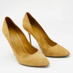 Sergio Rossi Mustard Yellow Suede Pumps Size 39.5